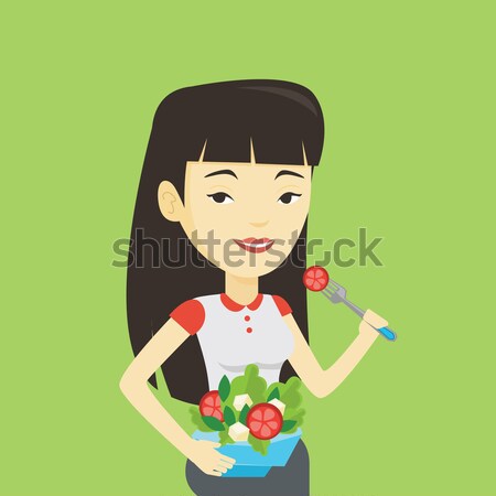 Donna mangiare sano vegetali insalata asian Foto d'archivio © RAStudio