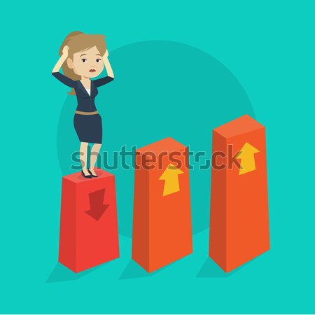 Bankrupt on chart going down vector illustration. Stock photo © RAStudio