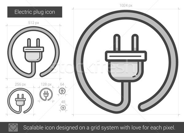 Elektrische plug lijn icon vector geïsoleerd Stockfoto © RAStudio
