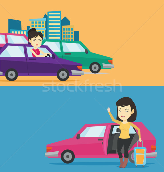 Two transportation banners with space for text. Stock photo © RAStudio