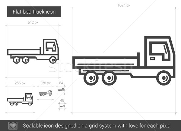 Stock fotó: ágy · teherautó · vonal · ikon · vektor · izolált