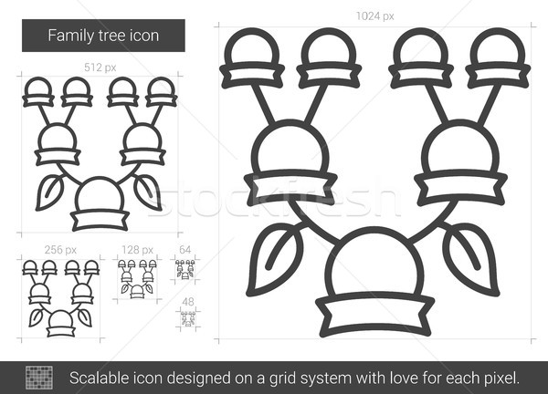 Familie Baum Line Symbol Vektor Isoliert Vektor Grafiken C Rastudio Stockfresh