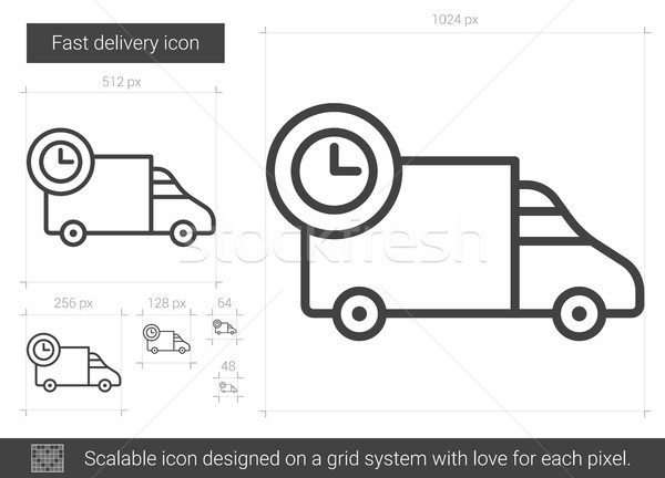 быстро доставки линия икона вектора изолированный Сток-фото © RAStudio