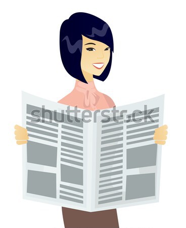 Young caucasian groom reading newspaper. Stock photo © RAStudio
