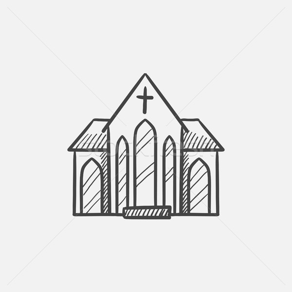 Foto stock: Iglesia · boceto · icono · web · móviles · infografía