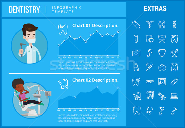 Odontoiatria infografica modello elementi icone personalizzabile Foto d'archivio © RAStudio