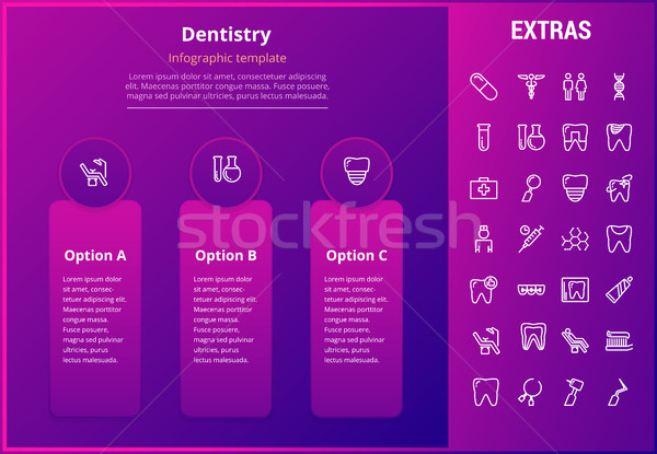 Photo stock: Dentisterie · modèle · icônes