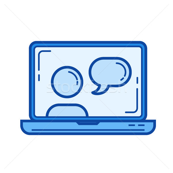 Stock photo: Webinar line icon.