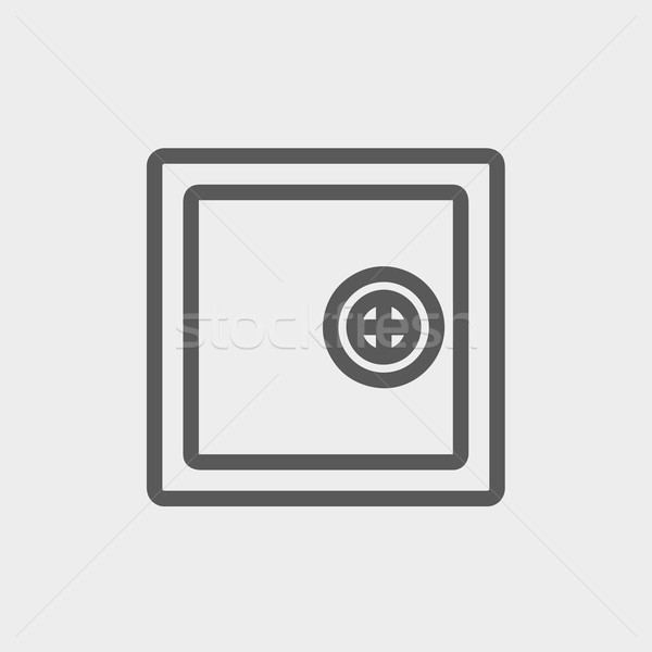 Stock photo: Safe, vault thin line icon