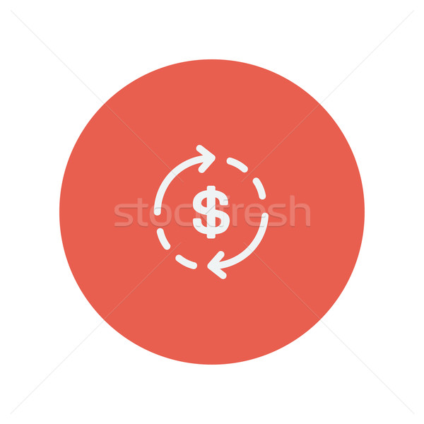 Money dollar symbol with arrow thin line icon Stock photo © RAStudio