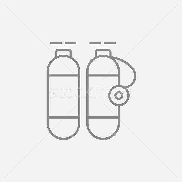 Oxígeno tanque línea icono web móviles Foto stock © RAStudio