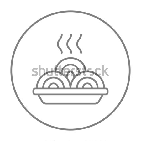 Hot meal in plate line icon. Stock photo © RAStudio