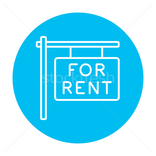 For rent placard line icon. Stock photo © RAStudio