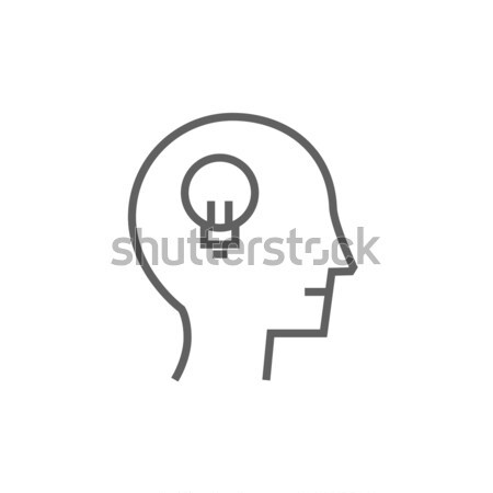 Human head with idea line icon. Stock photo © RAStudio