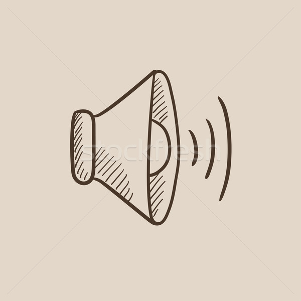 Orador volumen boceto icono web móviles Foto stock © RAStudio