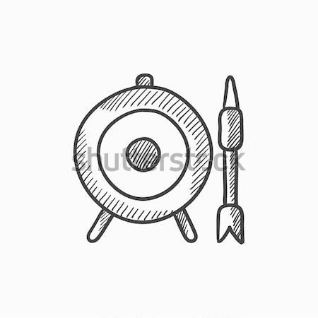 Target board and arrow sketch icon. Stock photo © RAStudio