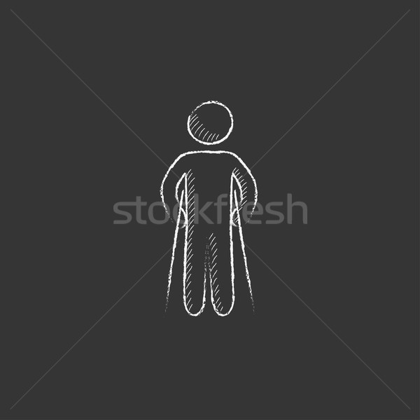 Férfi mankók rajzolt kréta ikon kézzel rajzolt Stock fotó © RAStudio