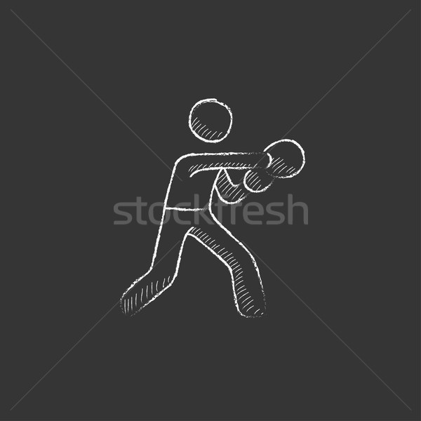 Male boxer. Drawn in chalk icon. Stock photo © RAStudio
