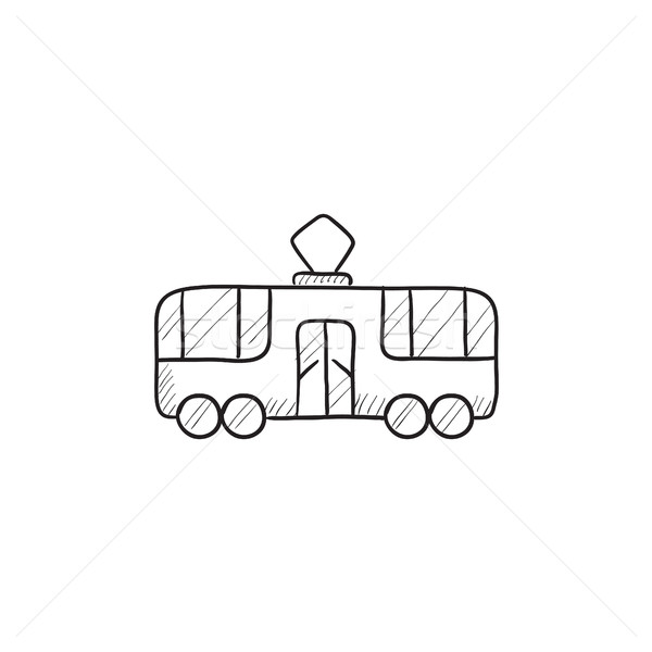 Tranvía boceto icono vector aislado dibujado a mano Foto stock © RAStudio