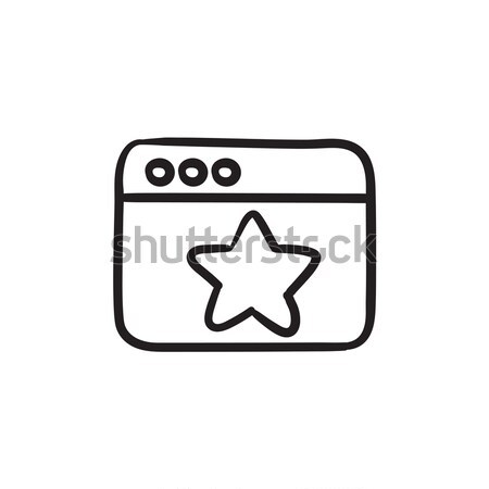 Browser Fenster Sterne Zeichen Skizze Symbol Stock foto © RAStudio