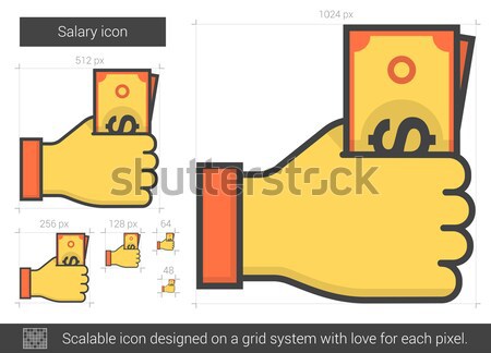 зарплата линия икона вектора изолированный белый Сток-фото © RAStudio