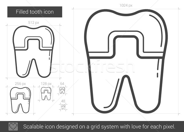 Filled tooth line icon. Stock photo © RAStudio