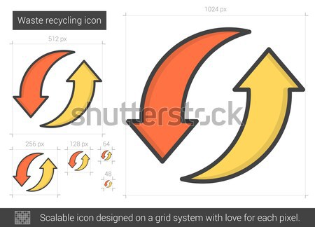 Waste recycling line icon. Stock photo © RAStudio