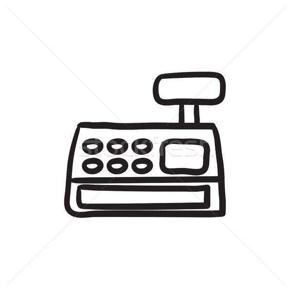 Cash register machine sketch icon. Stock photo © RAStudio