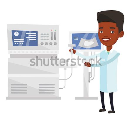 Asian ultrasons médecin scanner opérateur machine [[stock_photo]] © RAStudio