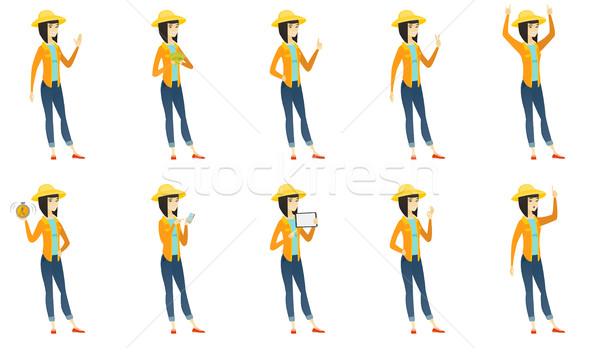 Stock photo: Vector set of illustrations with farmer characters