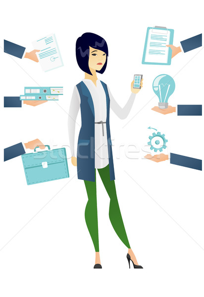 Employee having lots of work to do. Stock photo © RAStudio