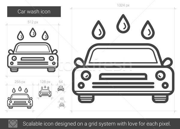 Zdjęcia stock: Myjnia · line · ikona · wektora · odizolowany · biały