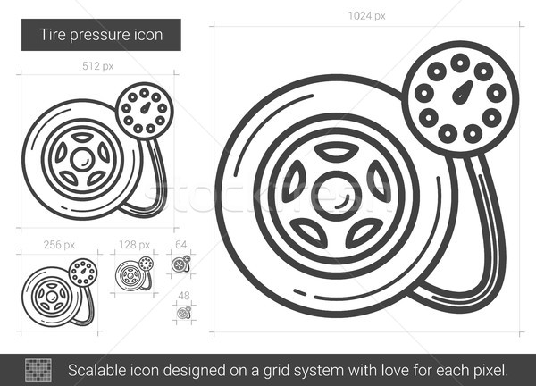 Neumático presión línea icono vector aislado Foto stock © RAStudio