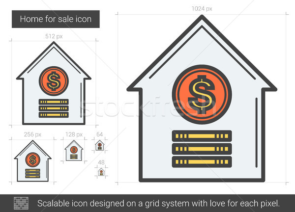 Home verkoop lijn icon vector geïsoleerd Stockfoto © RAStudio