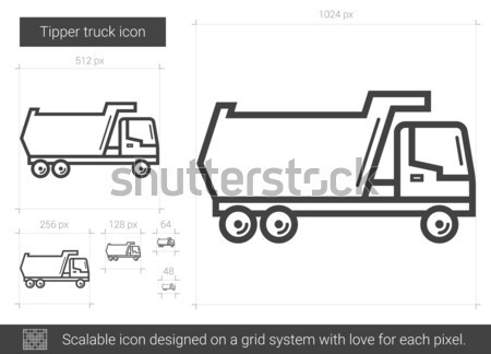 Tipper truck line icon. Stock photo © RAStudio