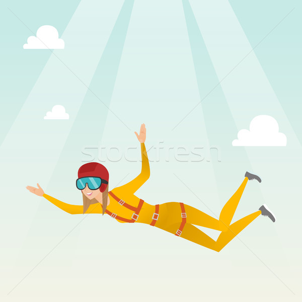 白人 ジャンプ パラシュート プロ 下がり 空気 ストックフォト © RAStudio