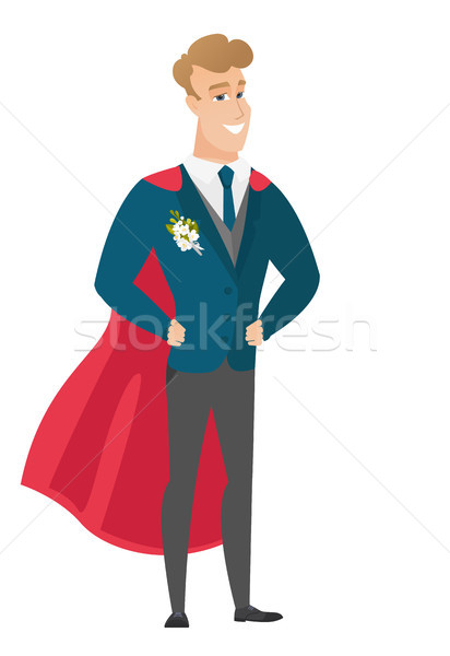 Groom wearing a red superhero cloak. Stock photo © RAStudio