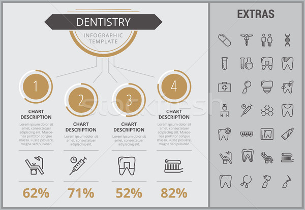 Foto d'archivio: Odontoiatria · infografica · modello · elementi · icone · personalizzabile