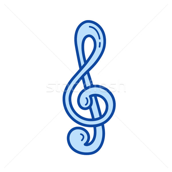 Treble clef line icon. Stock photo © RAStudio