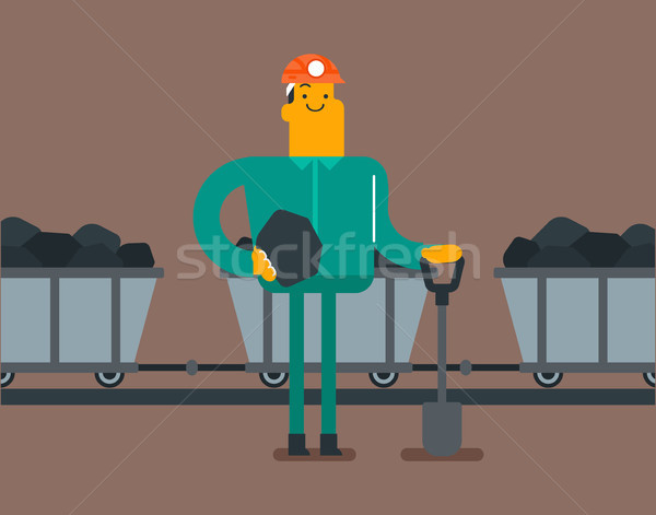 Mir Arbeitnehmer arbeiten Schaufel Kohle Stock foto © RAStudio
