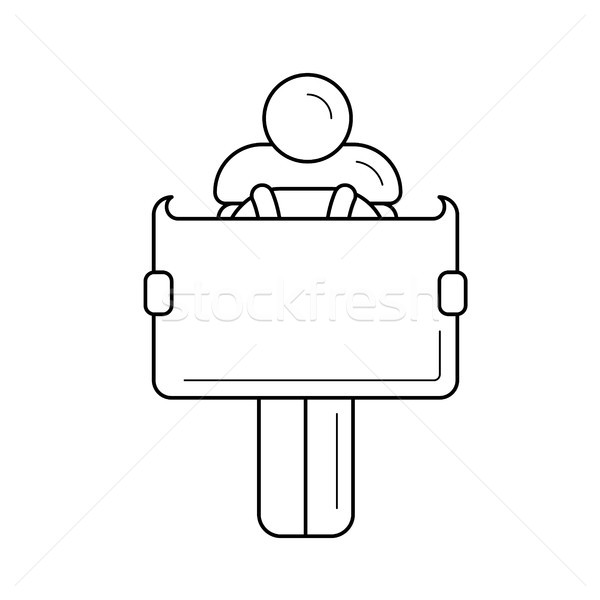 Map orientation line icon. Stock photo © RAStudio