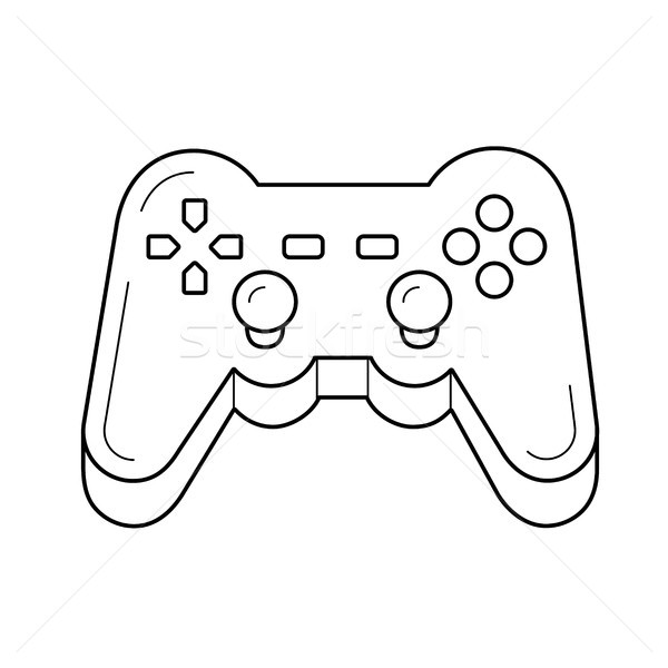 Gamepad ligne icône vecteur isolé blanche [[stock_photo]] © RAStudio