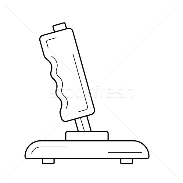 Joystick linie icoană vector izolat alb Imagine de stoc © RAStudio