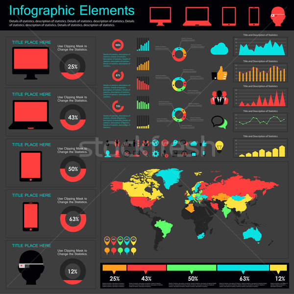 Foto stock: Industria · infografía · elementos · oportunidad · país · eps