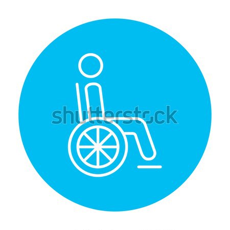Disabled person line icon. Stock photo © RAStudio