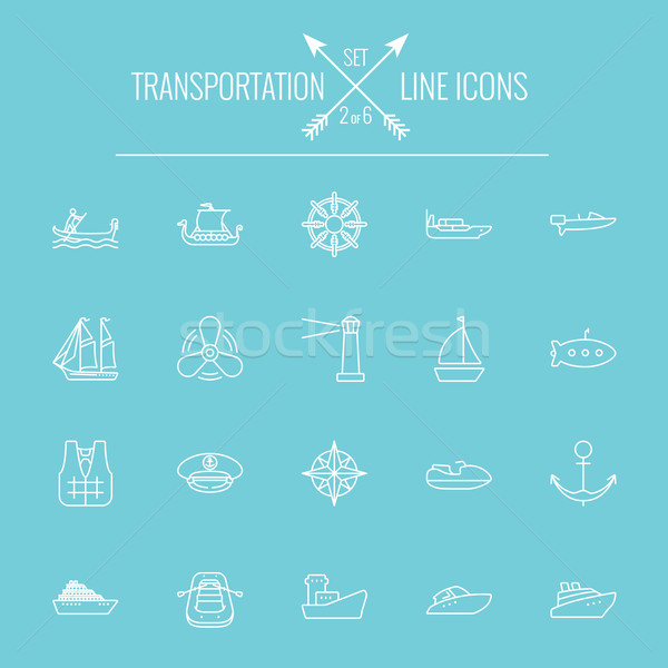 Stock photo: Transportation icon set.