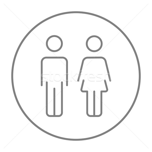 Foto stock: Casal · linha · ícone · teia · móvel · infográficos