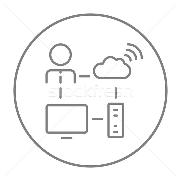 Cloud computing line icon. Stock photo © RAStudio
