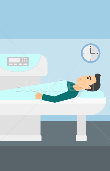 Foto stock: Magnético · hombre · abierto · escanear · hospital