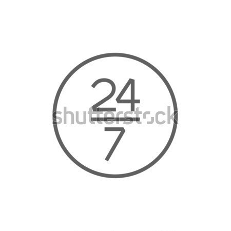 Open 24 hours and 7 days in wheek sign line icon. Stock photo © RAStudio